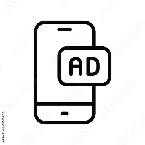 Mobile Ads icon stock illustration.