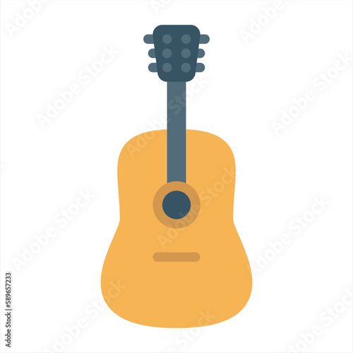 Guitar. Flat icon on the white background for web and mobile applications. Vector illustration