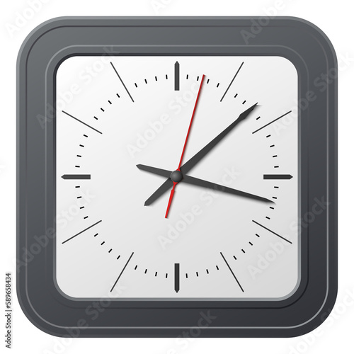 Wallpaper Mural Clock in square frame. Realistic wall decoration in modern style Torontodigital.ca