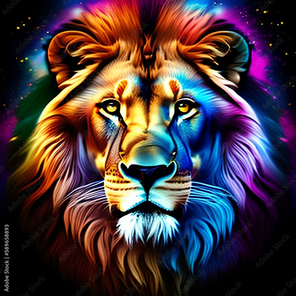 Lion Pop Art Colourful