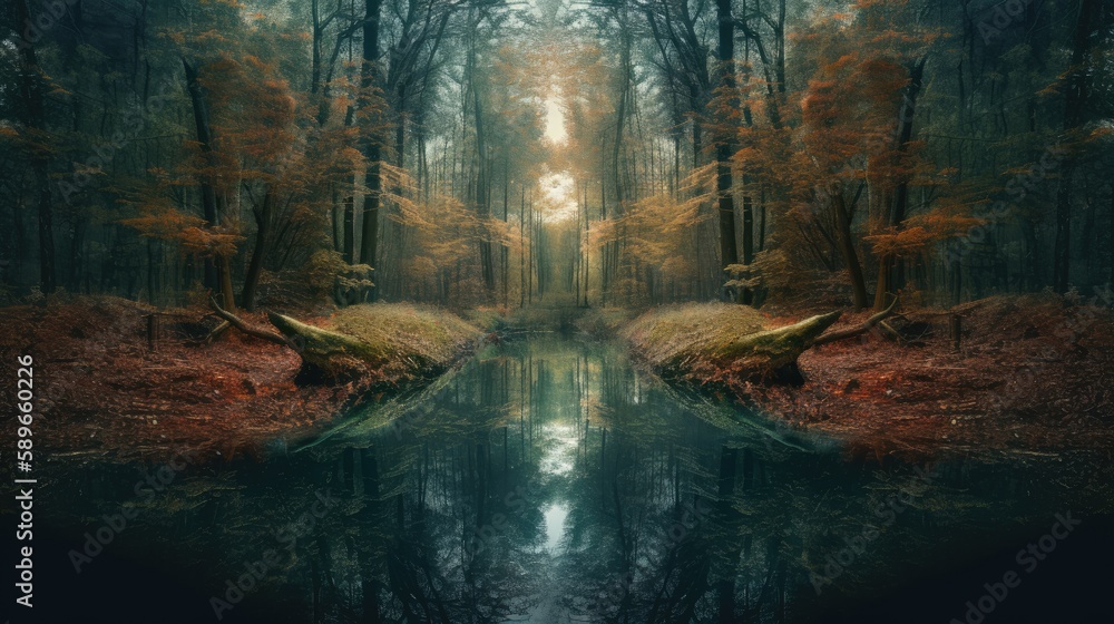 reality infused with dreams, merged, forest, stunningly realistic, photography, generative ai