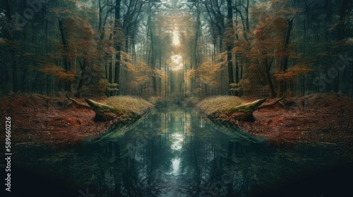 reality infused with dreams, merged, forest, stunningly realistic, photography, generative ai