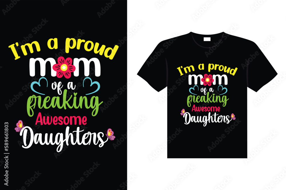 Colorful lettering mothers Day quote Happy mom shirt vector typography mommy loves t-shirt design