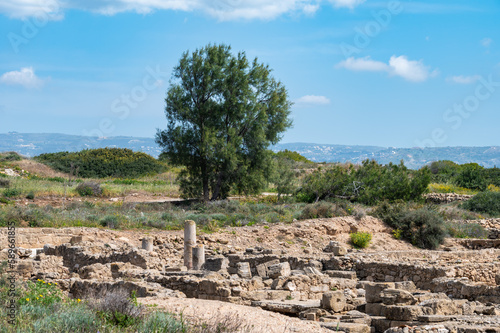 Paphos, Paphos District, Cyprus - Landscape view over the historical site of Nea paphos
