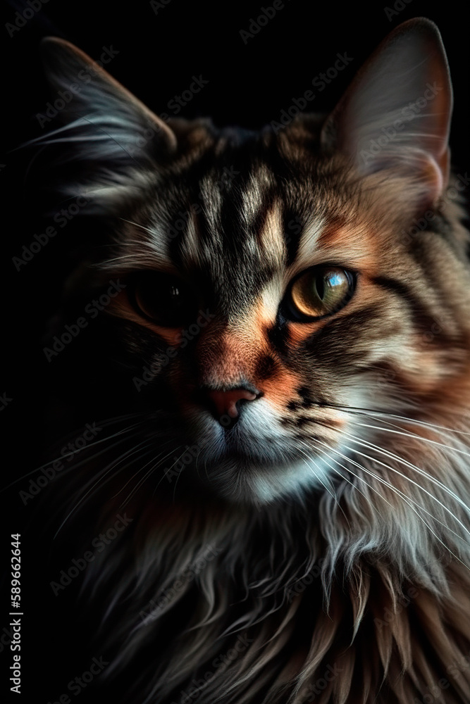 face of a cat Maine Coon face of a cat Maine Coon