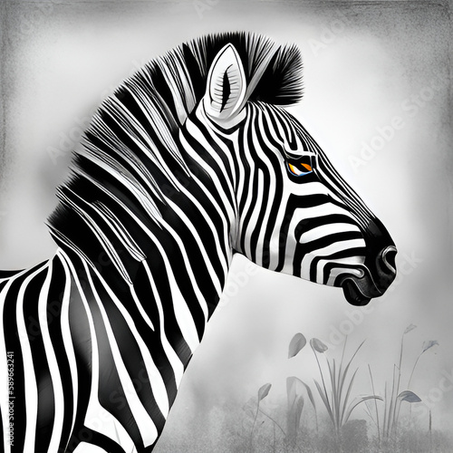 Let your imagination run wild as you add color to this beautifully outlined page of a majestic zebra in black and white.