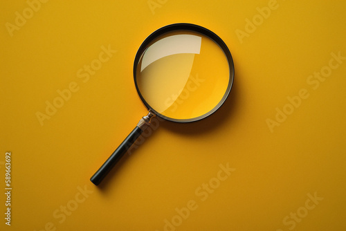 Lupe auf gelbem Hintergrund
