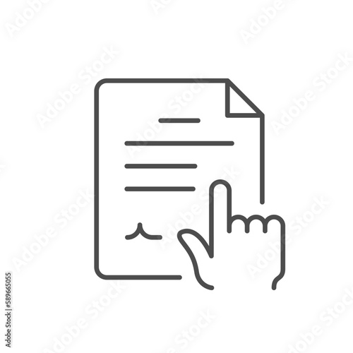 Document choosing line outline icon