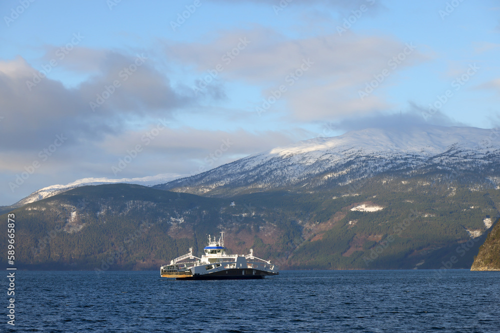 Fodnes to Manheller Ferry Boat in Norway, Europe	