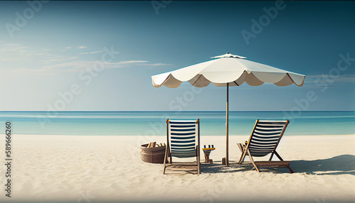 lounge chairs on the beach © Rafael