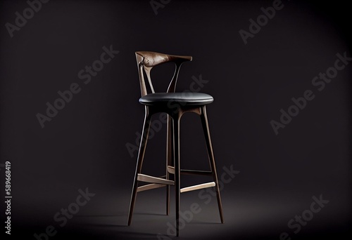 Woodlands Bar Stool with white background,HENRIKSDAL Bar stool with backrest, Bar stool with backrest frame, Stag Bar Stool Mocca with white background. Generative AI