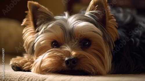 Yorkie at Home © Emojibb.Family