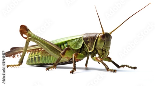 Fotografia Green grasshopper isolated on white
