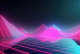 Abstract Modern pastel colored holographic background in 80s style. AI generated