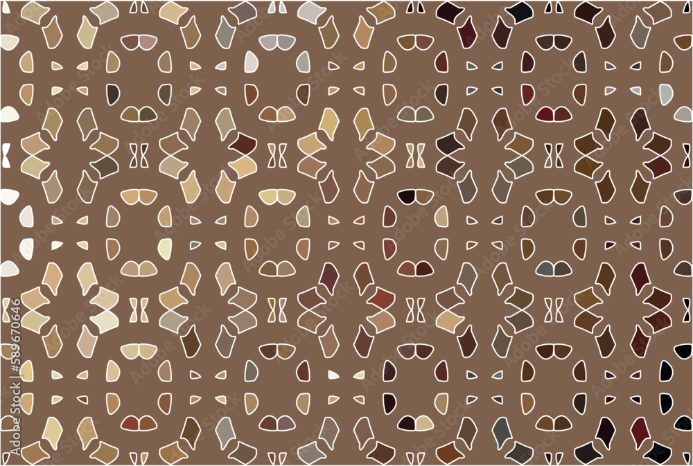 abstract stylized vector floral ornament on a brown background. Vector abstract seamless geometrical wavy background from golden and black fan shaped ornate feathers and banners with ethnic patterns. abstract stylized vector floral ornament on a brown background. Vector abstract seamless geometrical wavy background from golden and black fan shaped ornate feathers and banners with ethnic patterns.