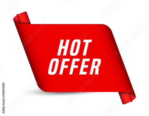 Colorful vector flat design banner hot offer. This sign is well adapted for web design.