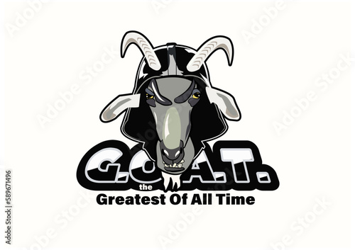 Funny goat character and a wordplay G.O.A.T. (the Greatest Of All Time) 