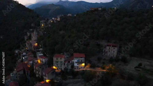 Nighttime Expedition through the Enchanting Mountains of Liguria - A Drone's Perspective