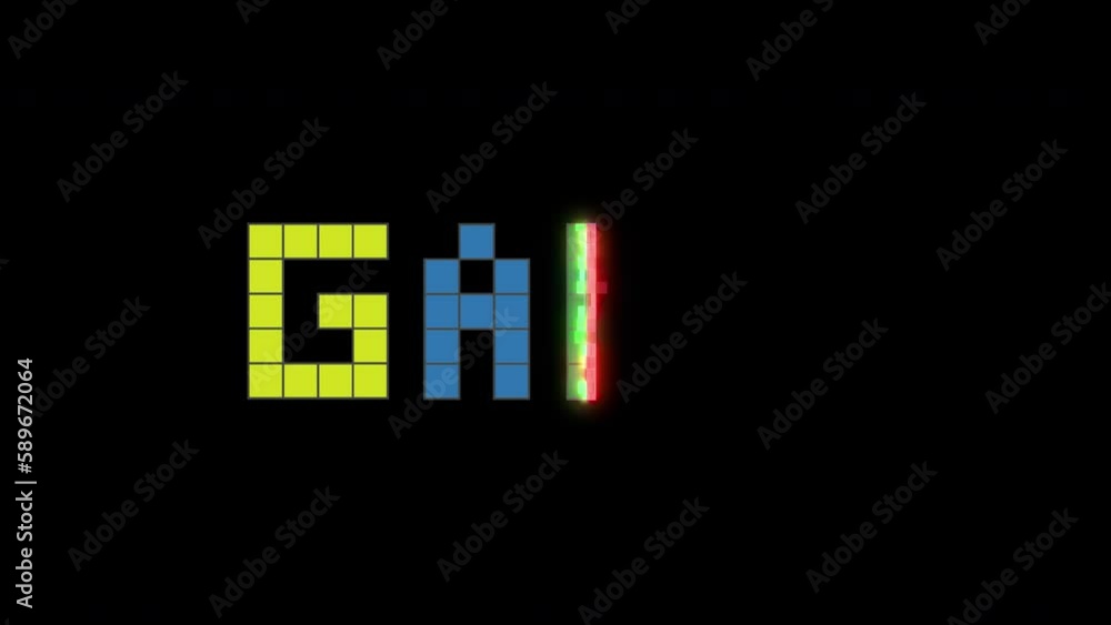 Game Animation Pixel Text, Alpha Channel Game Animation Pixel Text, Alpha Channel