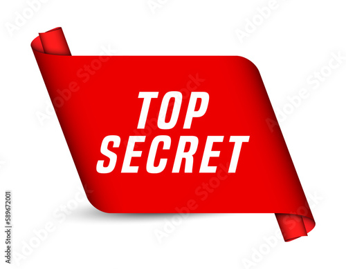 Colorful vector flat design banner top secret. This sign is well adapted for web design.
