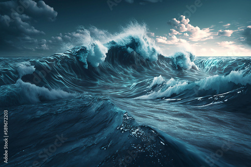 big ocean waves; generative AI