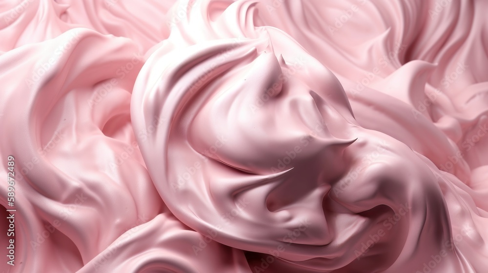 Obraz premium Soft pink texture, smudges ice cream satin background. Generative ai