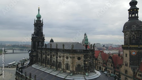 Bird's Eye View of Dresden's Central Square: A Stunning Drone Tour