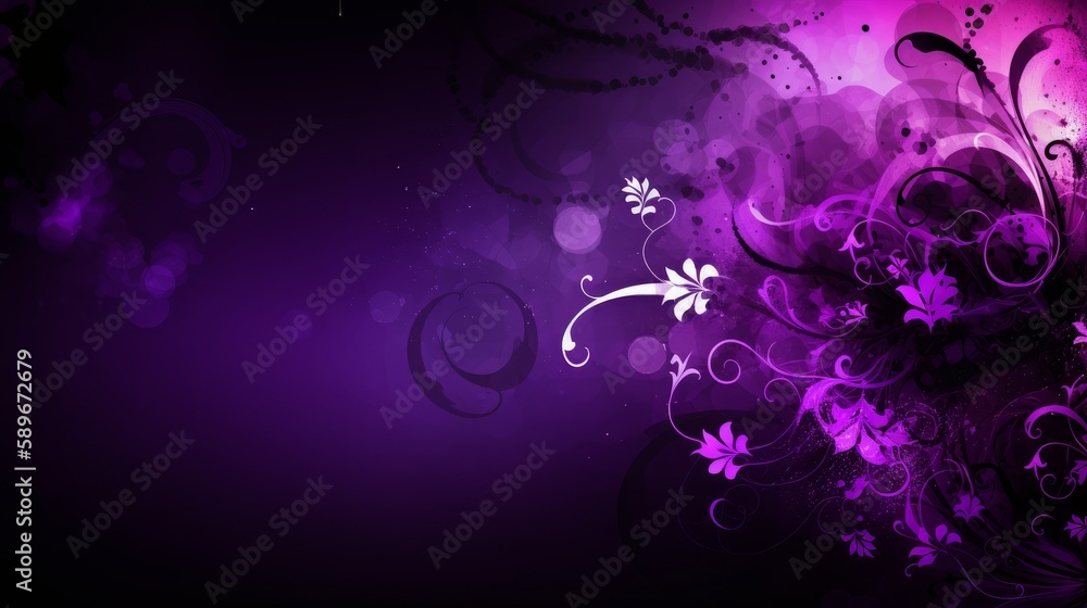 An abstract background of purple and black swirls and shapes. Generative AI. An abstract background of purple and black swirls and shapes. Generative AI.