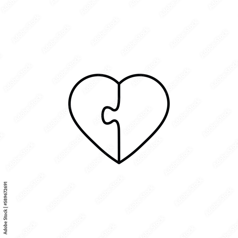 heart puzzle icon vector love sign