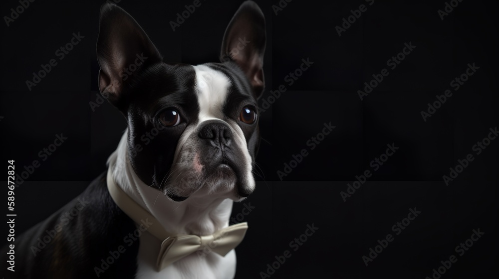 Elegant Boston Terrier Portrait