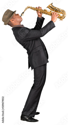Musician playing male saxophonist entertainement music instrument