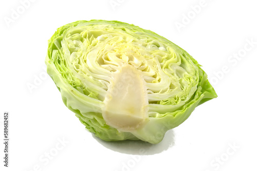 Half of white cabbage isolated on white background © malshak_off