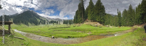 panorama of the mountain, and meadow in swat valley Pakistan  photo