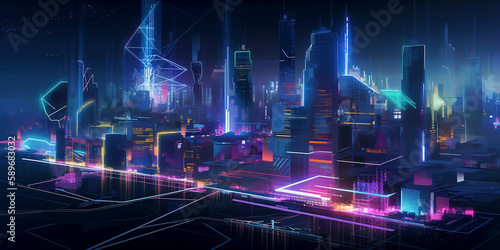 Città del futuro. Ai generated.
