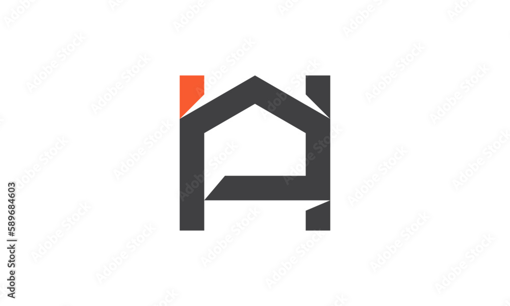 Creative Vector Illustration Business Logo Design. Letter P Home House Building Combination Creative Vector Illustration Business Logo Design. Letter P Home House Building Combination