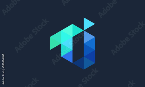 Creative Vector Illustration Business Logo Design. Tech Letter T and Letter i Combination