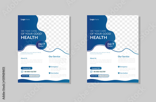 health care cover template design for a report and medical brochure design, flyer,