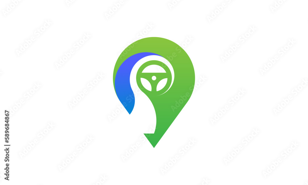 Creative Vector Illustration Business Logo Design. Pin Location Smart Parking Vehicle Concept. Creative Vector Illustration Business Logo Design. Pin Location Smart Parking Vehicle Concept.