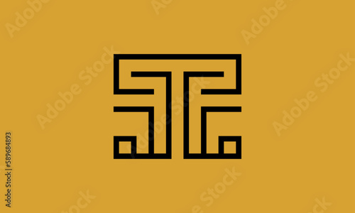 Creative Vector Illustration Business Logo Design. Initial Letter T and Letter F with Law Firm Concept.