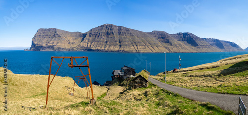 Kalsoyarfjørður and Kunoy island in a sunny day photo