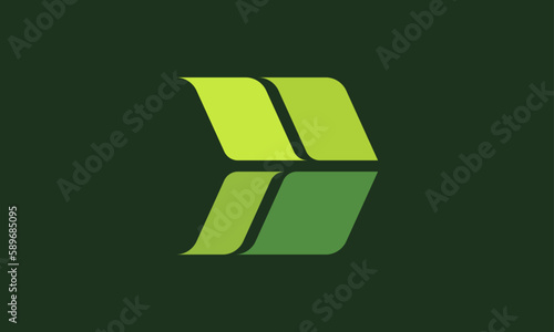 Creative Vector Illustration Business Logo Design. Initial Letter D with Nature Leaf Concept.