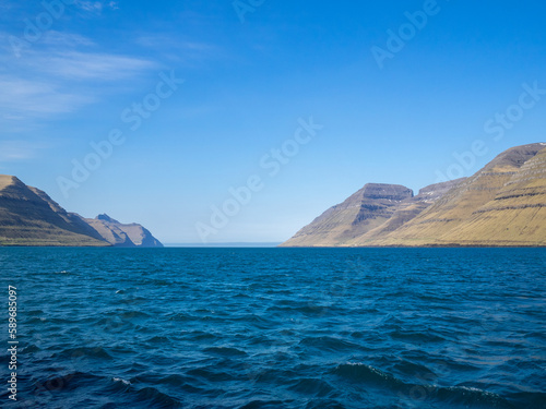 Seascape of Kalsoyarfj  r  ur fjord