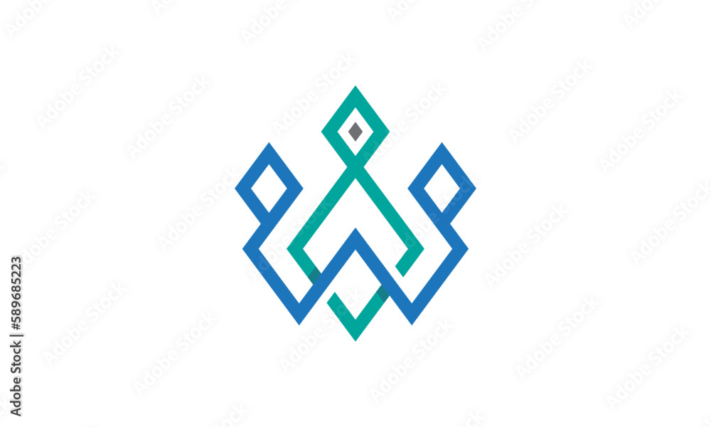 Creative Vector Illustration Business Logo Design. Crown Letter A and Letter W Combination Creative Vector Illustration Business Logo Design. Crown Letter A and Letter W Combination