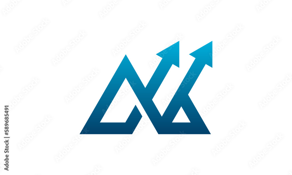 Creative Vector Illustration Business Logo Design. Initial Letter M with Growth Arrow Concept. Creative Vector Illustration Business Logo Design. Initial Letter M with Growth Arrow Concept.