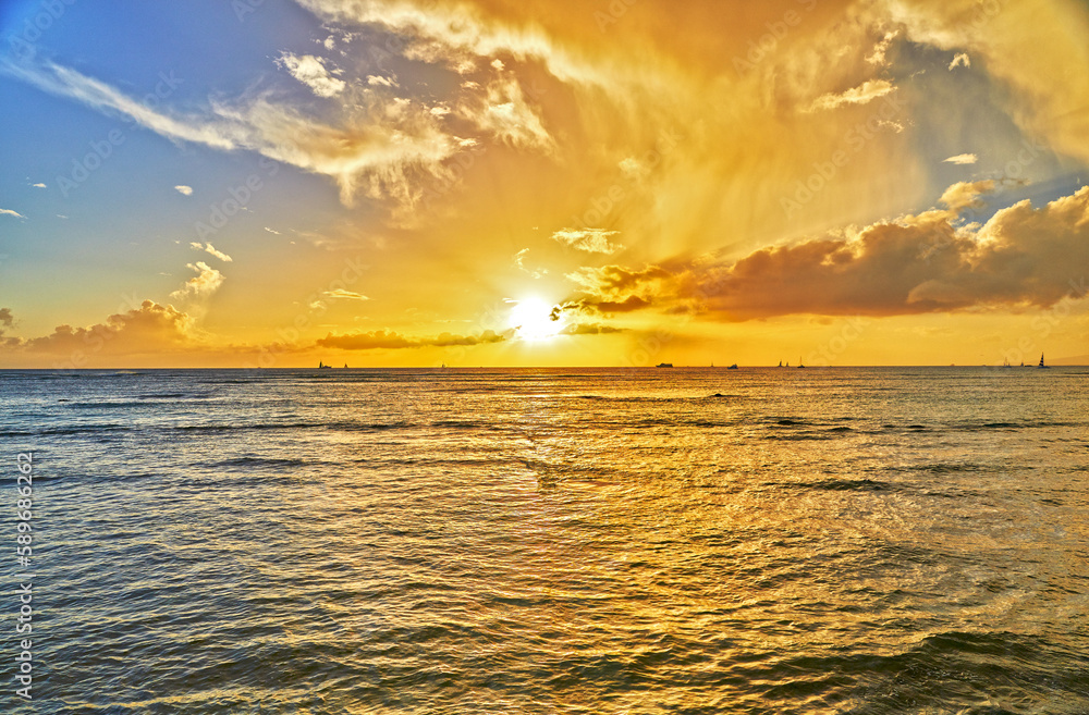 Naklejka premium Beautiful Sunset over the Ocean