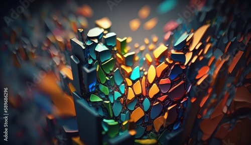 Abstract mosaic colorful background, generative AI