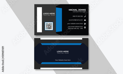 Business card, Vector illustration, Modern business card design, Creative business card design, Official business card design, Yellow & black business card design, Concept