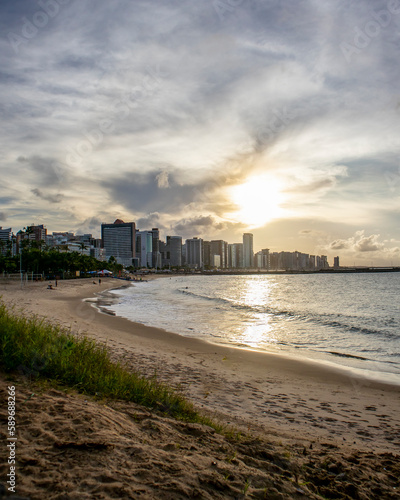 View from the waterfront of city of Fortaleza, State of Ceara, in northeastern Brazil. Tourism. Cityscape