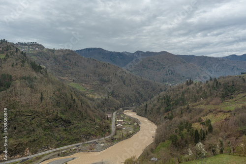 Mountain river in Adaja, Georgian region
