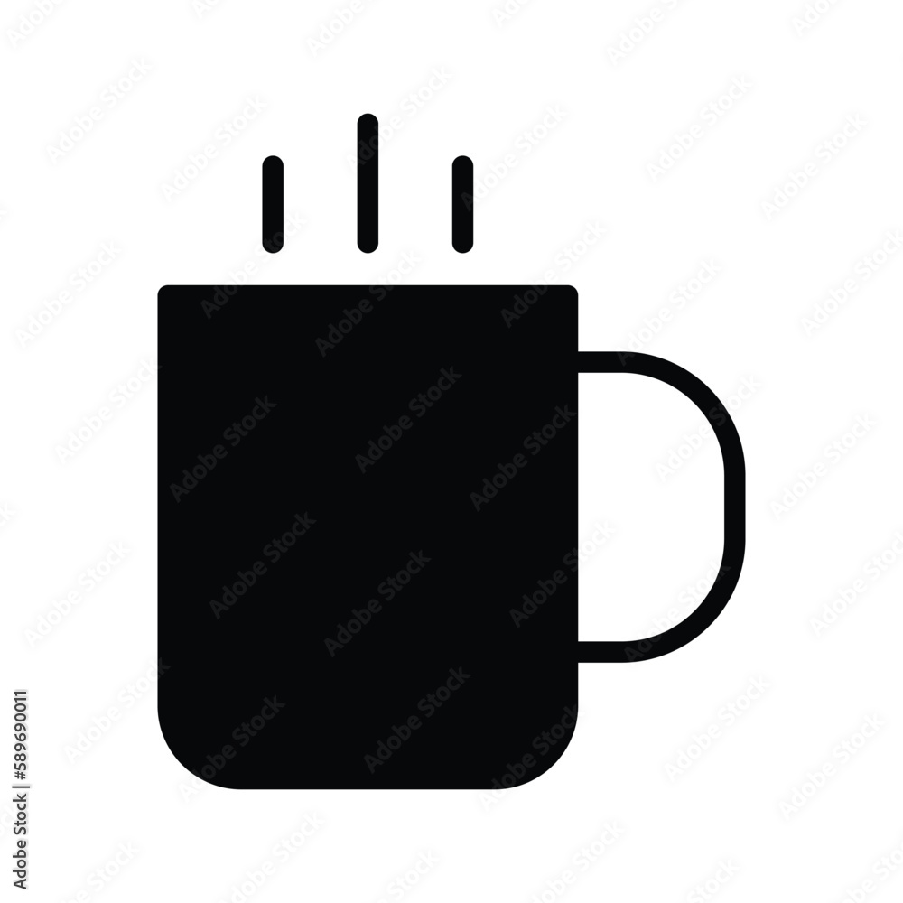 Hot Tea icon with white background stock illustration Hot Tea icon with white background stock illustration